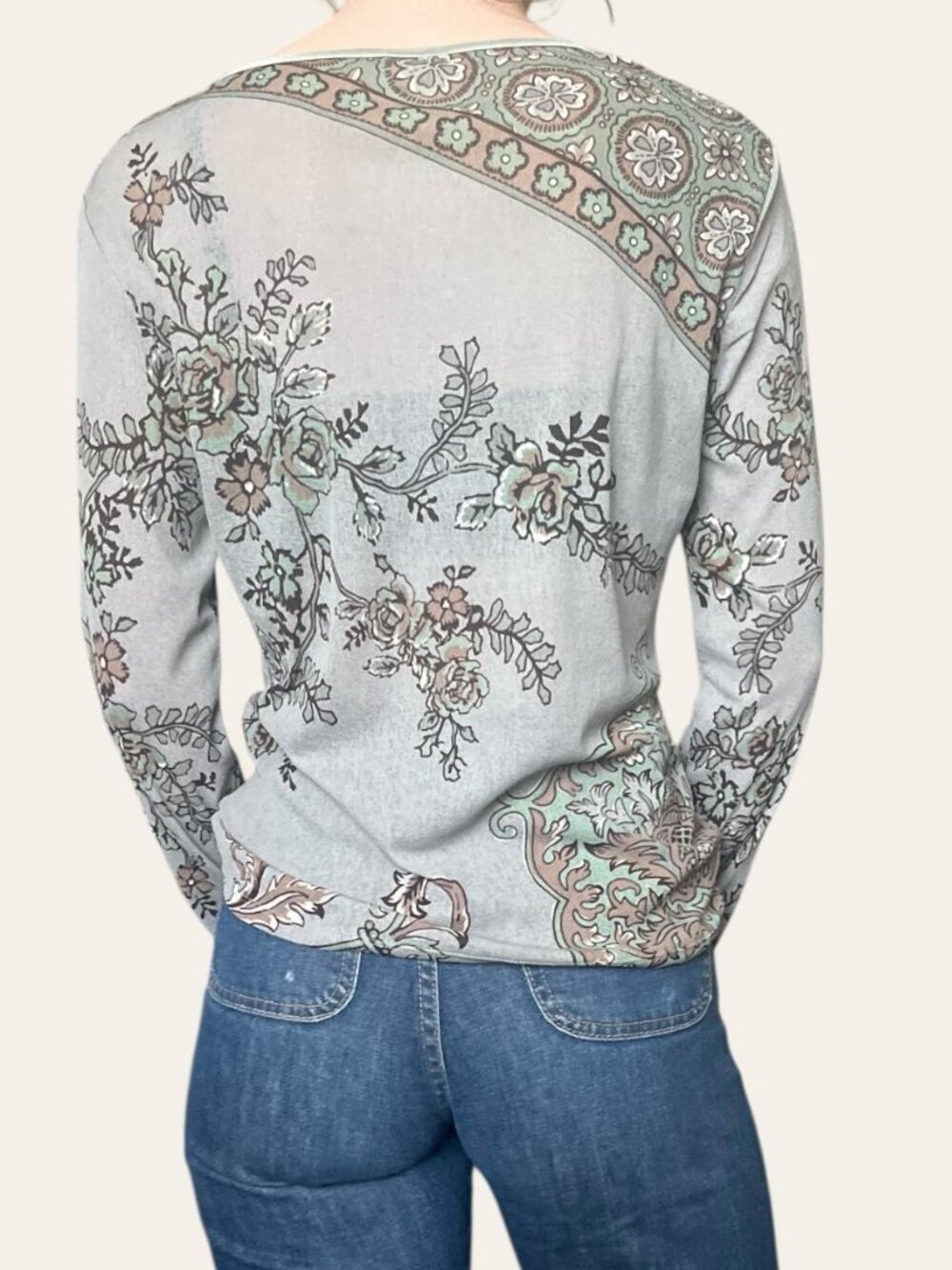 J. Jill y2k vintage micromesh paisley top - Med/Large - Picture 2 of 3